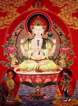 Om mani Padma Hum bouddhisme Peinture à l'huile